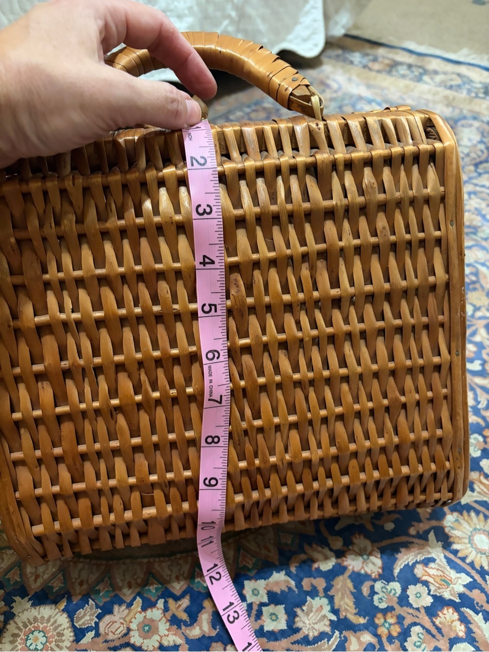 Great condition Vintage Woven Rattan Handbag in Light Brown. 50’s/60’s. So cool - Picture 8 of 11